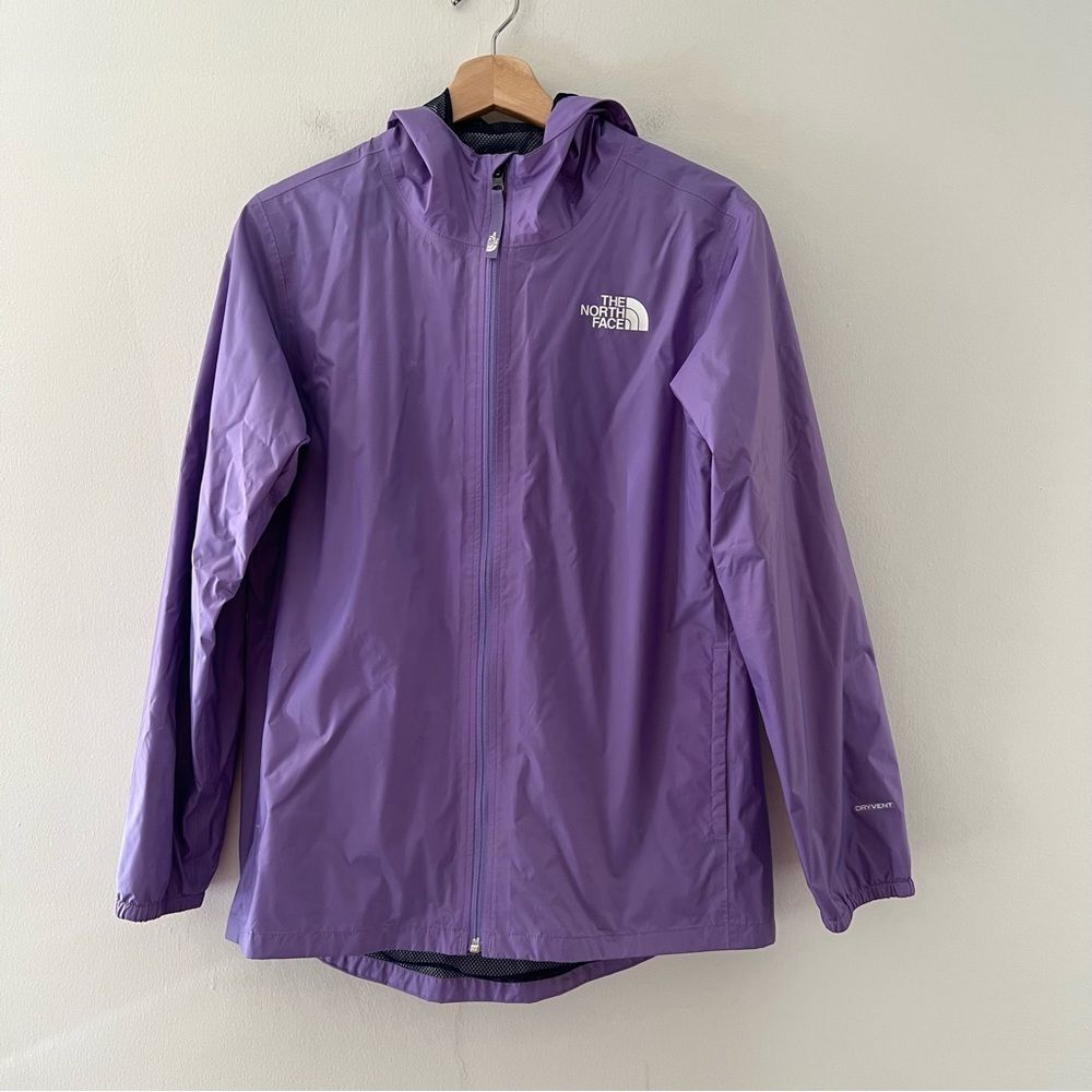 North Face Dryvent Rain Jacket Purple Hood Size 18 Lightweight Packable